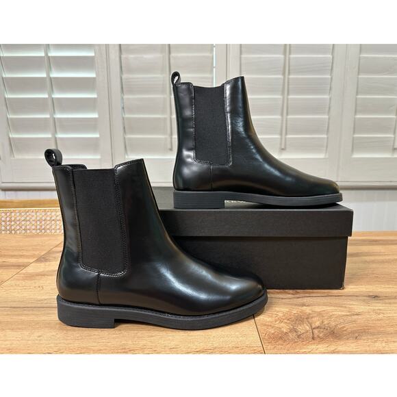 J. Crew Women's Black Chelsea Boot Leather Textile Upper Sz 10 NIB British Style - Picture 2 of 16